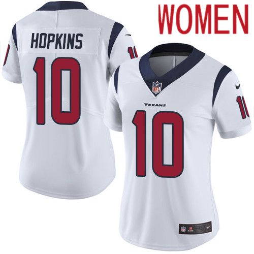 Women Houston Texans #10 DeAndre Hopkins White Nike Vapor Limited NFL Jersey